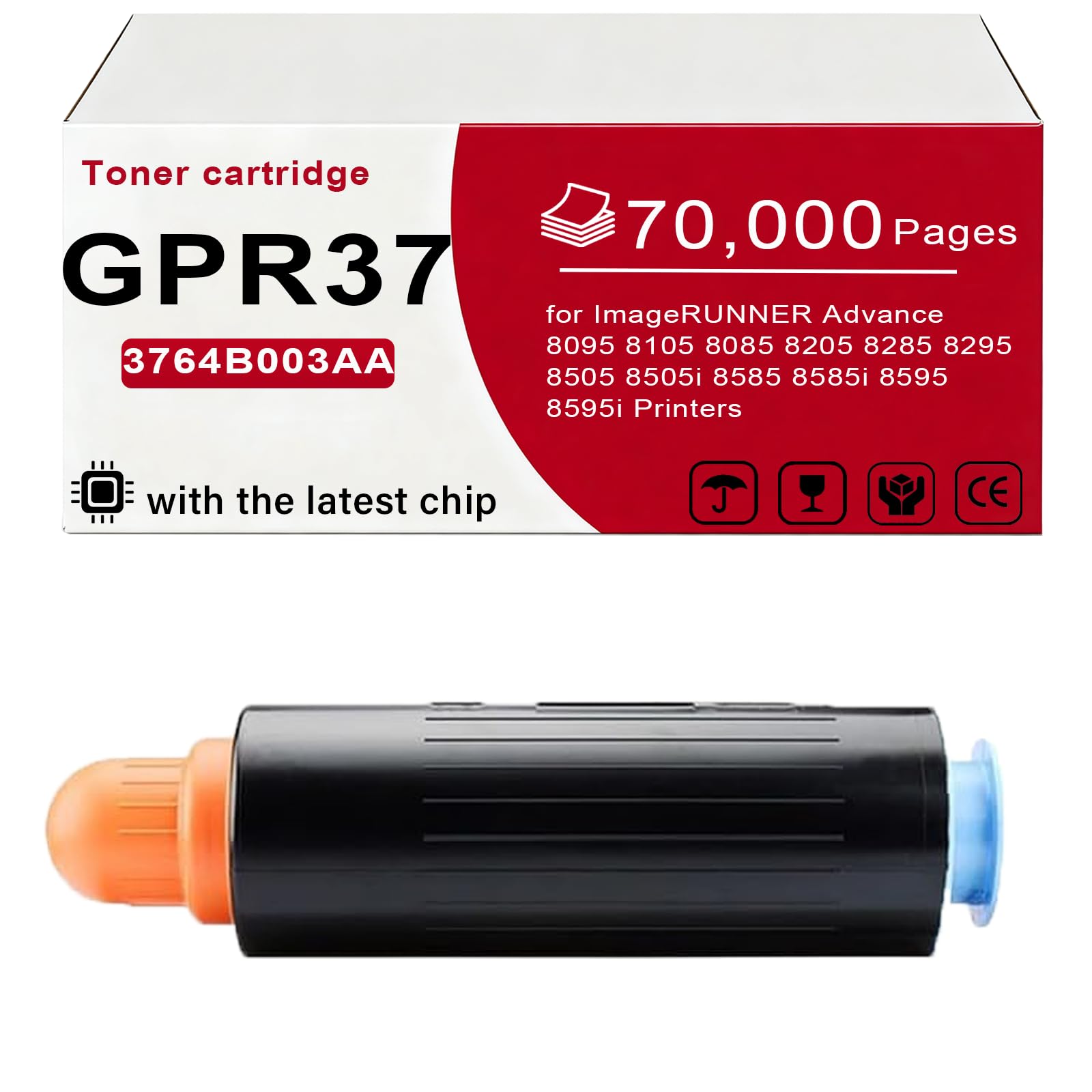 ZHINGUAN GPR-37 GPR37 GPR 37 Toner Cartridge Works for ImageRUNNER Advance 8095 8105 8085 8205 8285 8295 8505 8505i 8585 8585i 8595 8595i Printers (