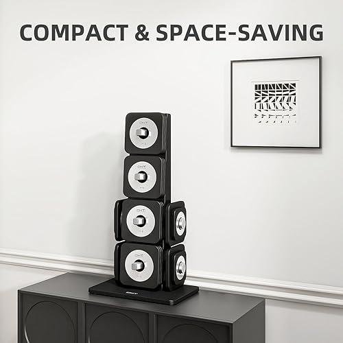 Miniatura 7 de DHT - Mancuernas ajustables, juegos de mancuernas con estante, juego de mancuernas de peso libre, multiusos, no se ruedan, juego de pesas para