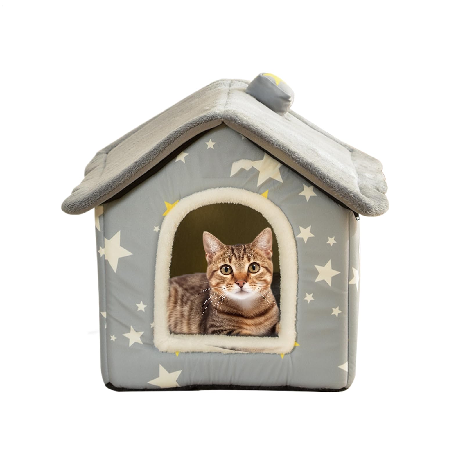 Maison de lit pour chat cubique 40x35cm lit couvert imperméable d'intérieur