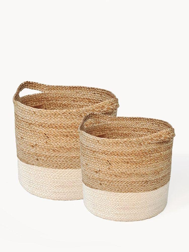 VANU® Jute Planter Pots/Storage Basket with Handle, Multi-Purpose Storage Bag use for Bathroom Living Room (8x8 Pack of 2, V-09A) (B0B4FTLLH6) Amazon Price History, Amazon Price Tracker