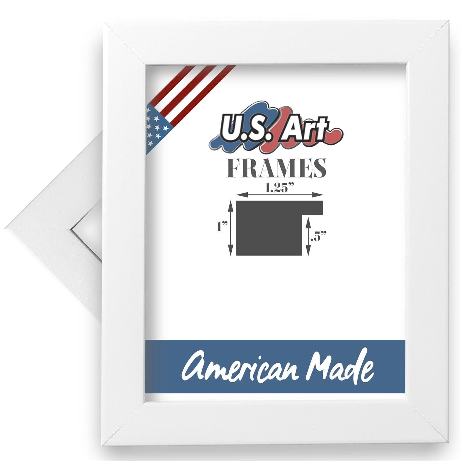 US Art 19x27 Chalk White Flat 1.25 Inch, Smooth Wrapped Finish Wood Composite Wall Decor Picture Poster Frame