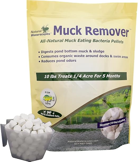Muck Remover Pellets 10 lb Pond Tablets Treats 2.5 Acres