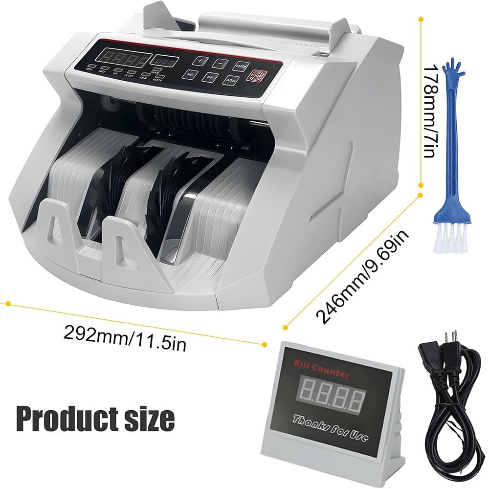 Contabanconote,900 Banconote/Minuto,Con Display Lcd,Funzione Di Rilevamento Banconote False Uv/Mg,Funzioni Di Preimpostazione/Cancellazione/Aggiunta,Per Ufficio/Banca(Gbp/Eur/Usd)