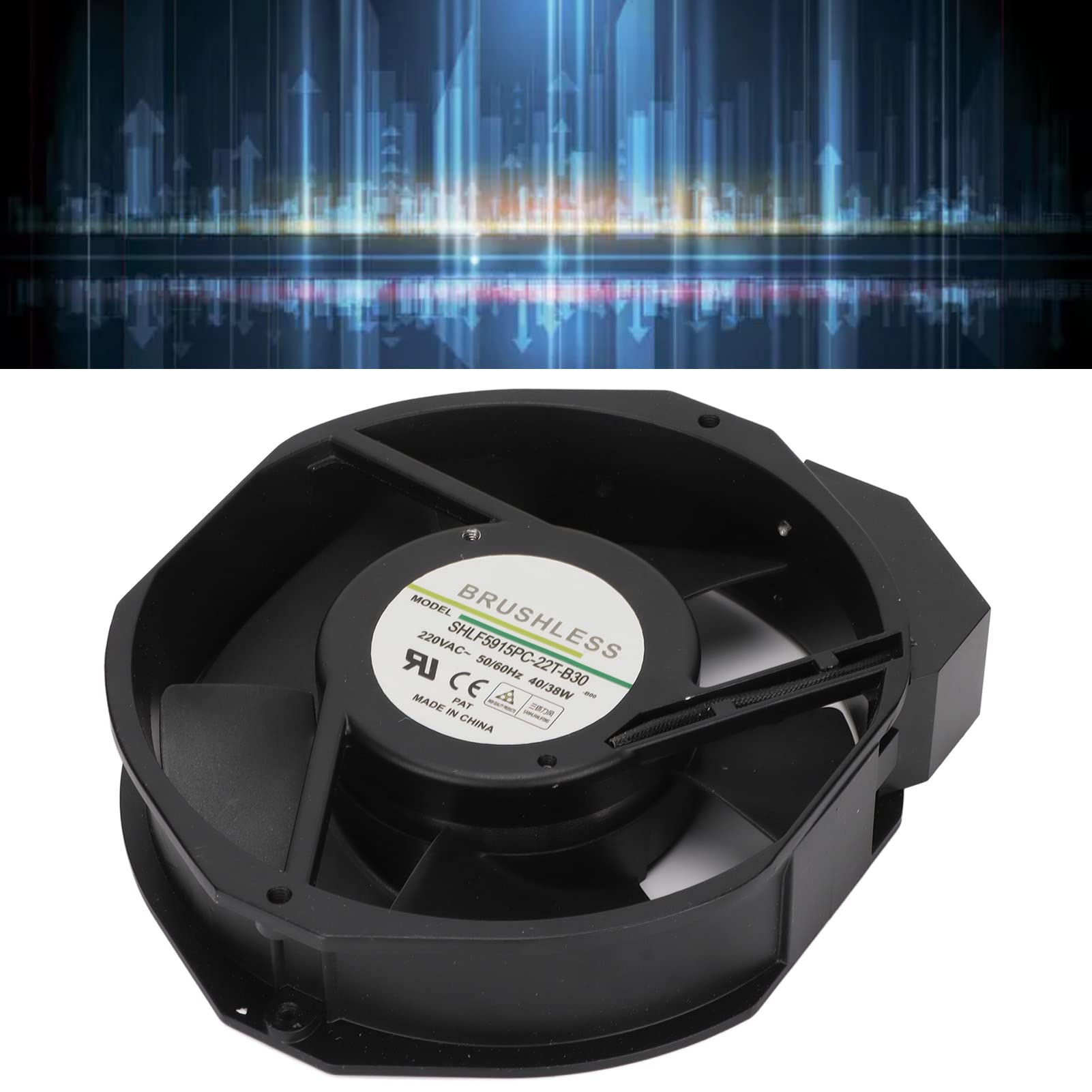 Ventilador de 220 V 172 X 150 X 38 Mm Ventilador de Doble Caja de Rodamiento de Bolas Ventilador de Refrigeración de 2700 RPM Ventilador de 176,5 CMF Gran Flujo de Aire para Ventilación, TI, Maquinari