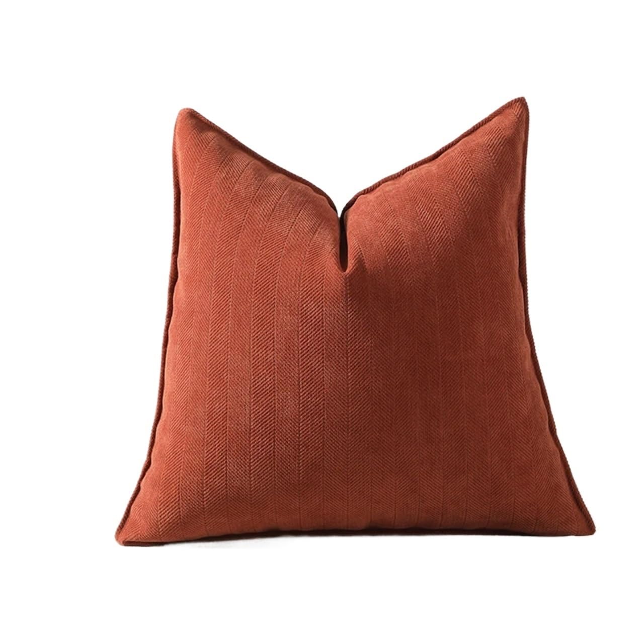 Housse de coussin en chenille pour rénover un canapé terne lot de 2 orange 50x50