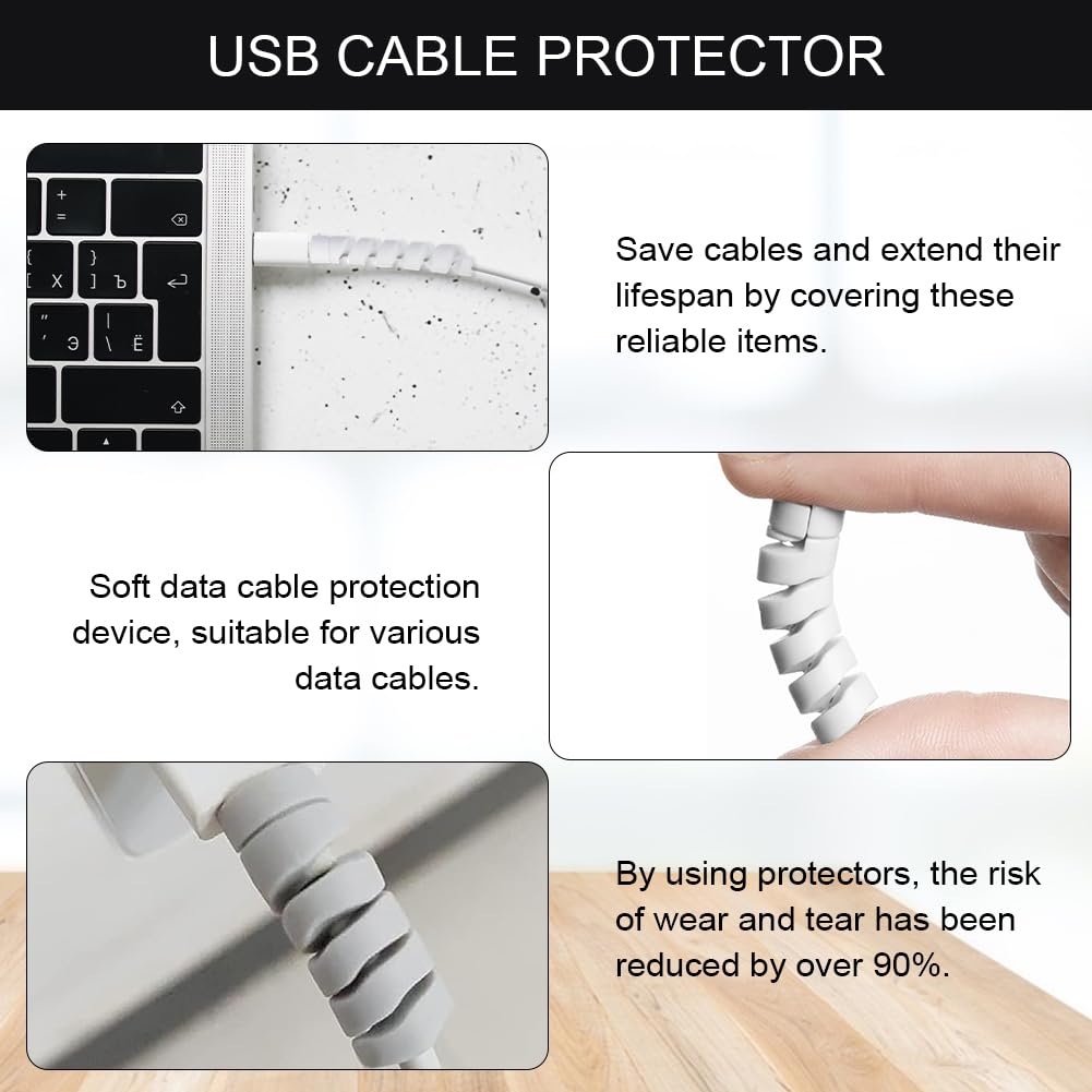 Proteggi cavo Cellulare, 14 Pezzi Salvacavo, Silicone Flessibile per Caricabatterie, Micro USB Protector