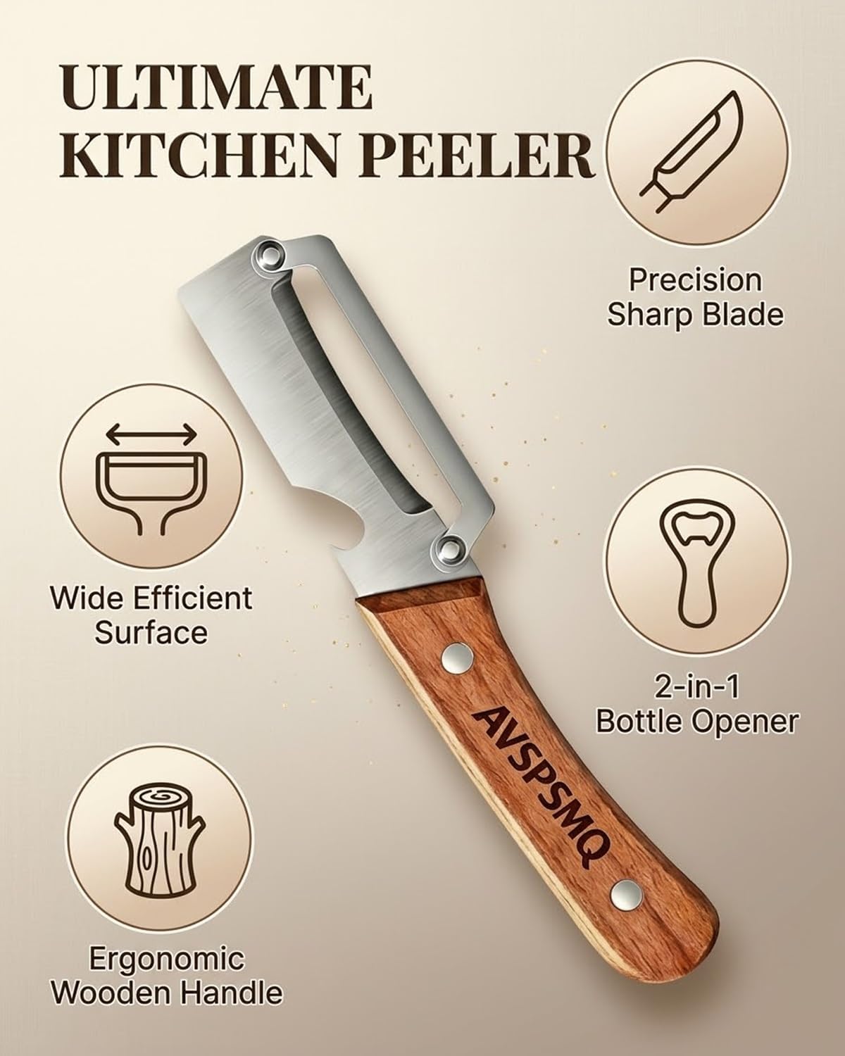 Zero Pressure Peeler 2-in-1 Multifunctional Peelers Hand Vegetable Fruit Peeler with Ergonomic Handle Stainless Steel Vial Opener Tool for Cucumber Apple Potato Pumpkin(5pcs)