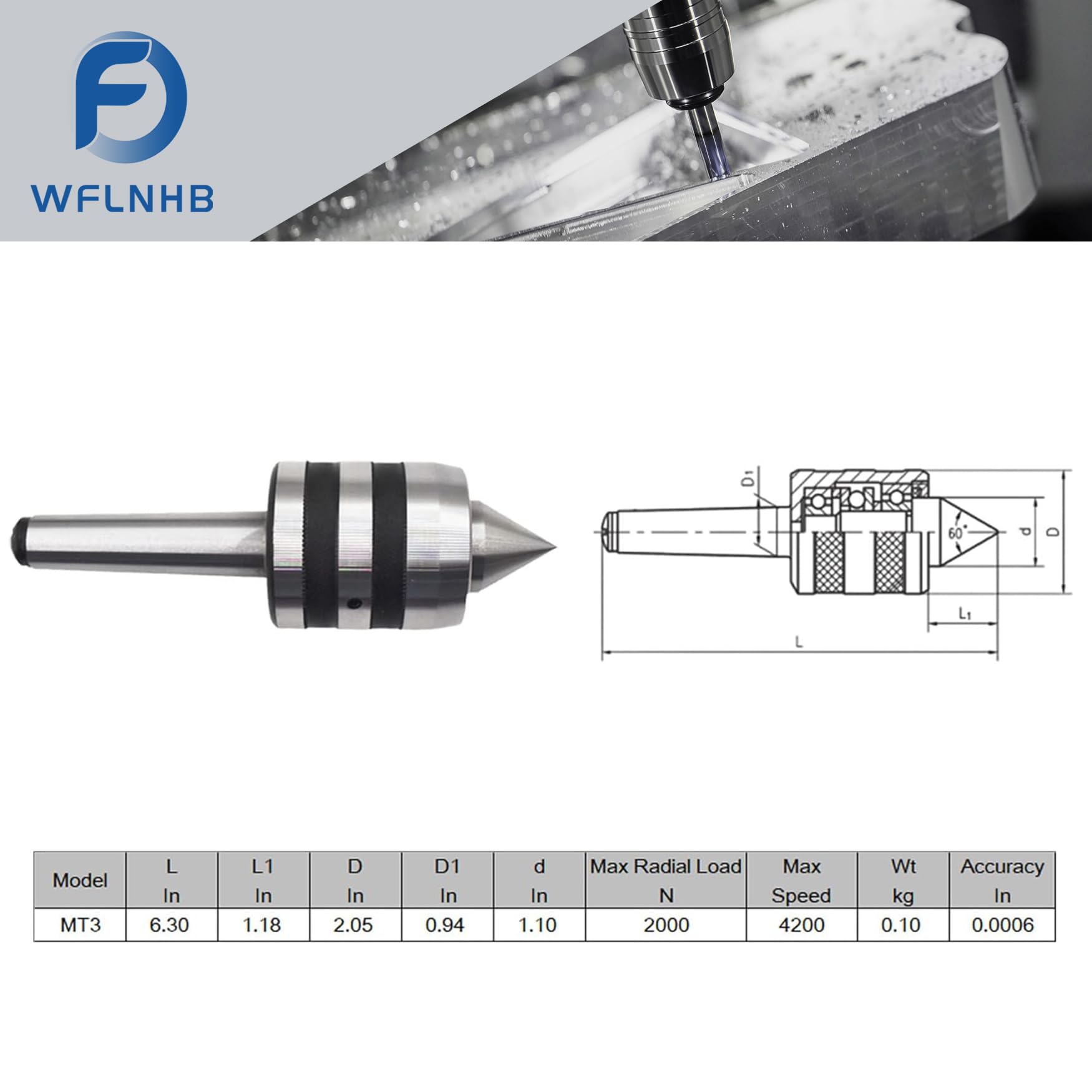 Live Center 3MT 60 Degree Lathe Medium Duty Live Tailstock Center For Wood And Metal Lathe Cnc Work - View #12