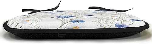 Vista 212 de Lunarable Orient - Cojín de asiento para silla, curlicues florales orientales con elementos artísticos venecianos, hojas de follaje, damasco a