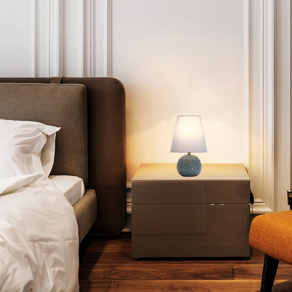 Mengjay Tischlampe Vintage, Nachttischlampe, Tischleuchte, Retro Landhaus, E27 Fassung, Lampenschirm aus Leinen, für Deko Schlafzimmer, Wohnzimmer, Geschenk
