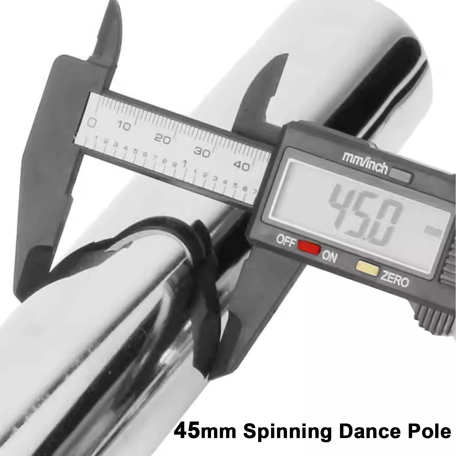 Generico Palo da spogliarellista Professionale da 45 mm - Palo da Ballo Rimovibile e Portatile per Il Fitness a casa, Altezza Regolabile per Palestra, Esercizi, Feste - Rotante e statico (Bianco)