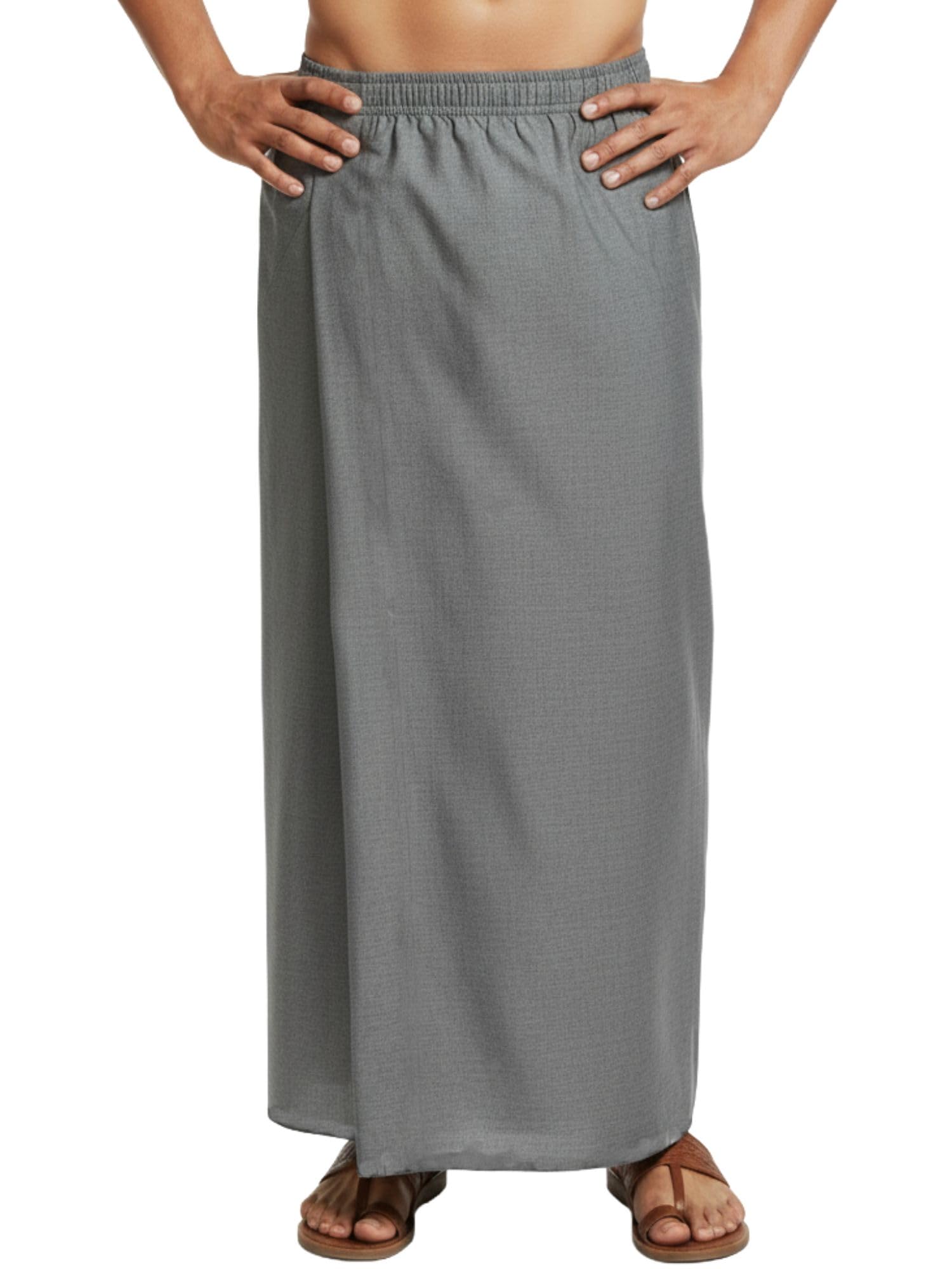 twist99 Men’s Cotton Linen Stretchable Waist Veshti/Dhoti/Mundu/Lungi/Kaili – Comfortable Breathable, Full Length Solid White, Sizes S to 8XL(Elastic Waist)-picture-43