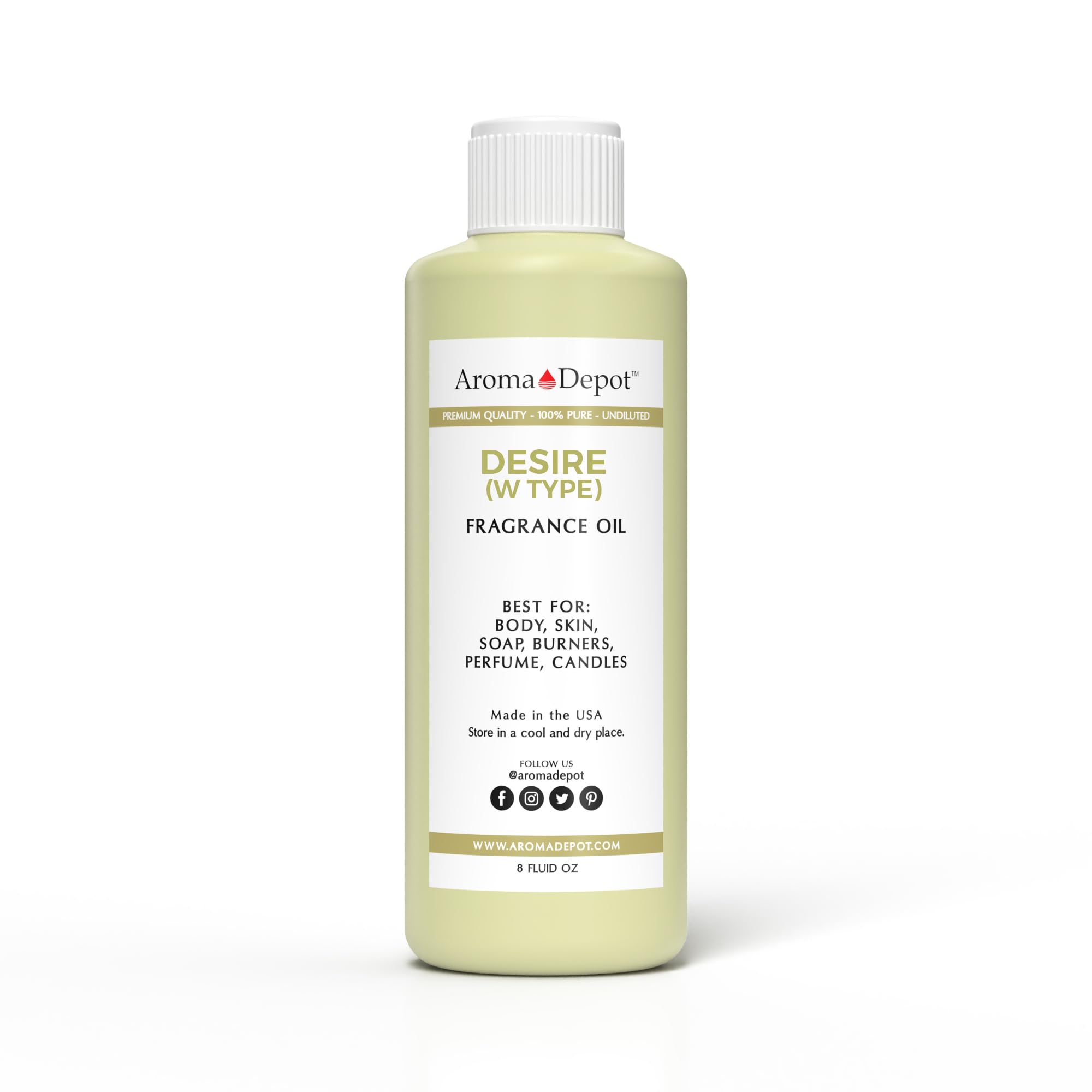 Aroma Depot 8 oz / 8 Ounce Desire Type for Women Perfume/Body Oil Our Interpretation, Premium Quality Uncut Fragrance Oil