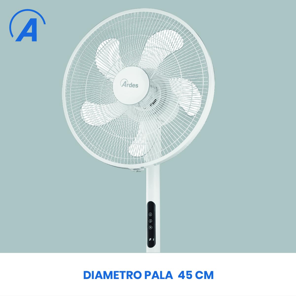 Ardes HURACAN Ventilatore Multifunzionale 60W 45 cm 3 in 1 da Pavimento e Tavolo con Oscillazione Automatica, Inclinazione Regolabile, 4 Velocità, Timer 9 h, mando e 5 Pale