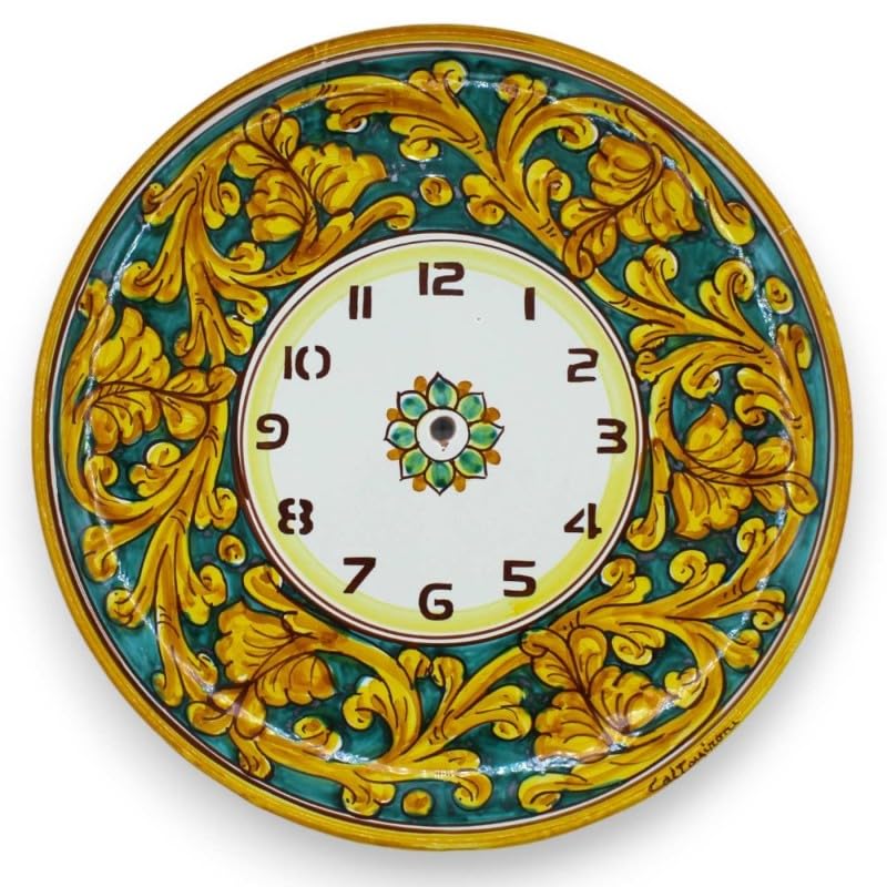 Reloj de cerámica Caltagirone Sicilia Bedda Capaci artesanía italiana con alma barroca
