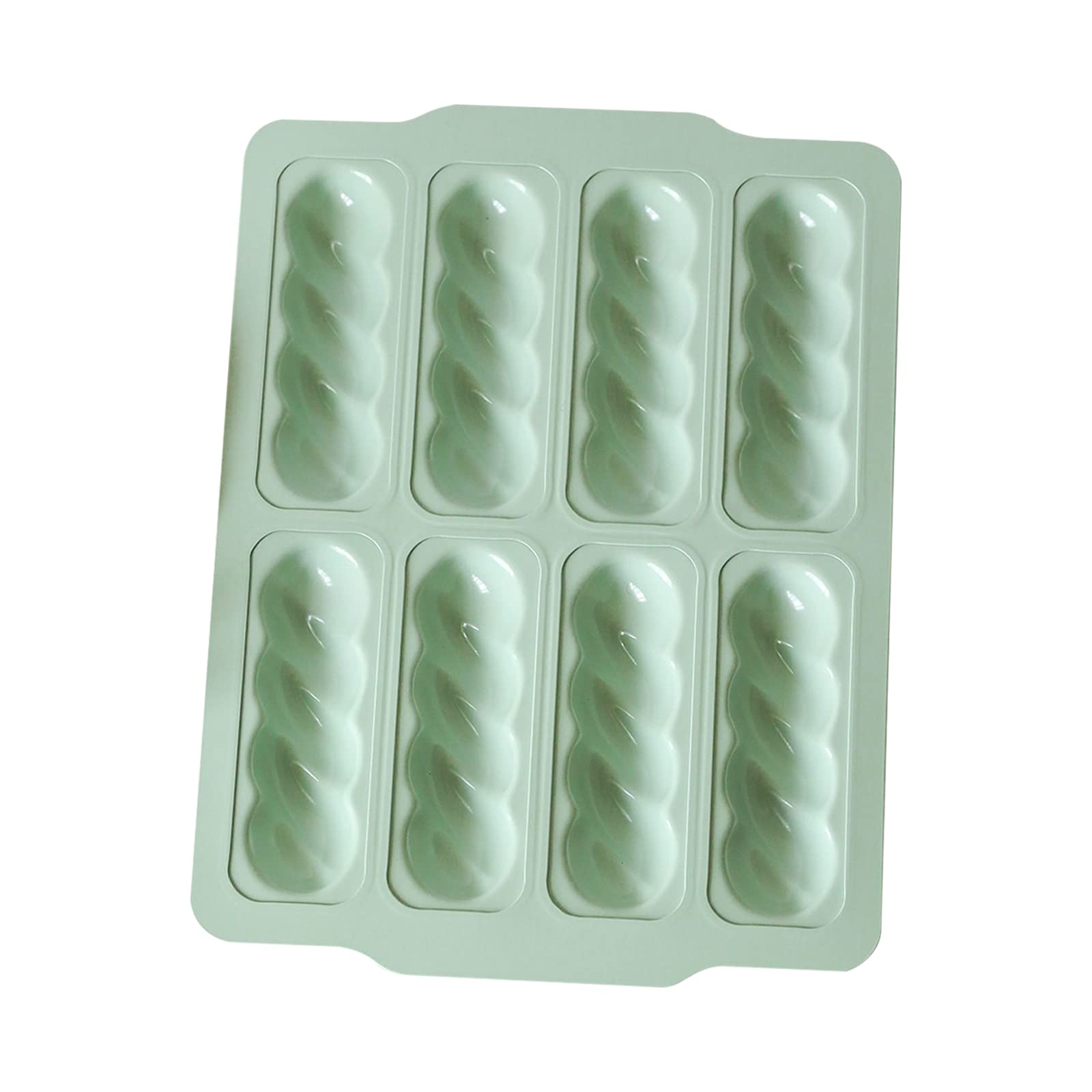 Moule à macarons à 8 grilles, moule vert avec motif torsadé, moule à brownies, poêle antiadhésive pour la maison, hamburgers, desserts, gâteaux, moule à pain, moule à pâtisserie antiadhésif