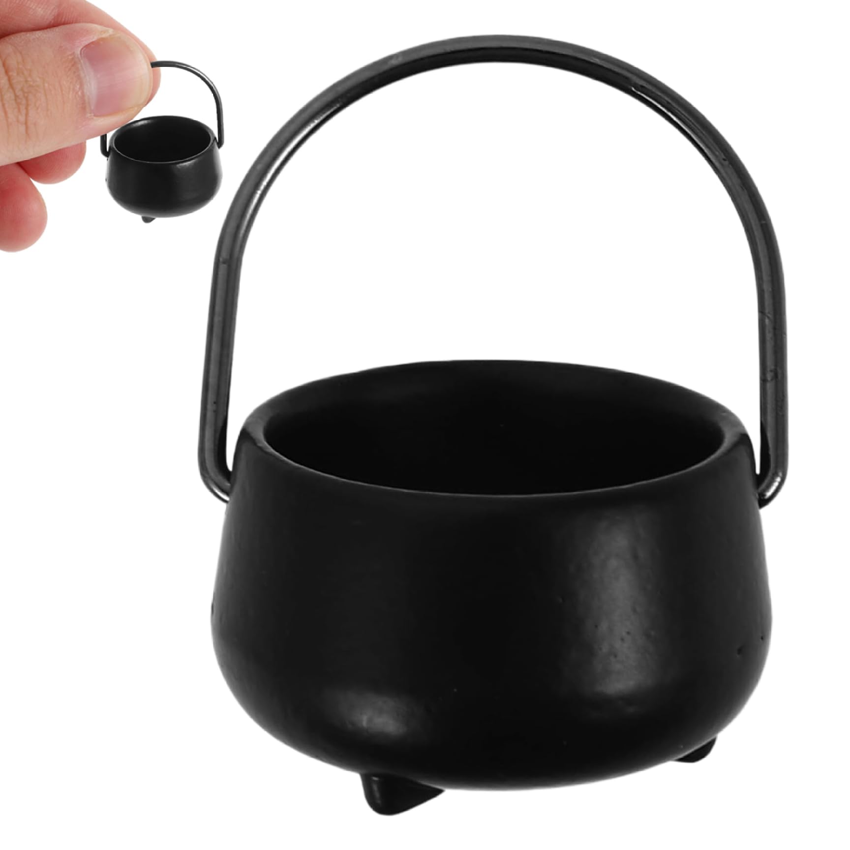 Striegro Mini Halloween Cauldron, 1:12 Scale, Black..