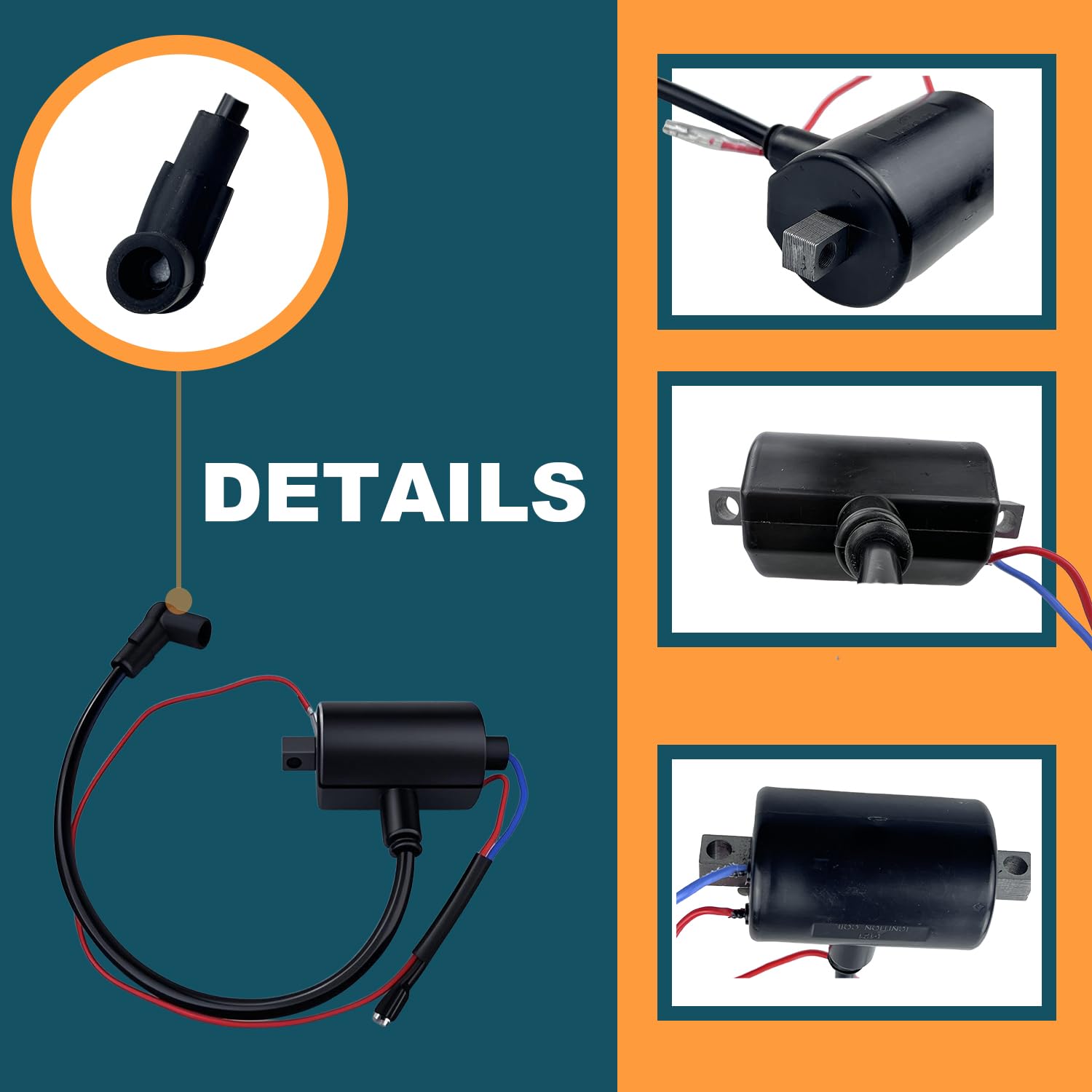 Igniter 19627-G1 &Ignition Coil 23782-G1 & Solenoid Relay & Spark Plug Compatible with EZGO Golf Cart Marathon 1981-1994 QINLANAP EPIGC102