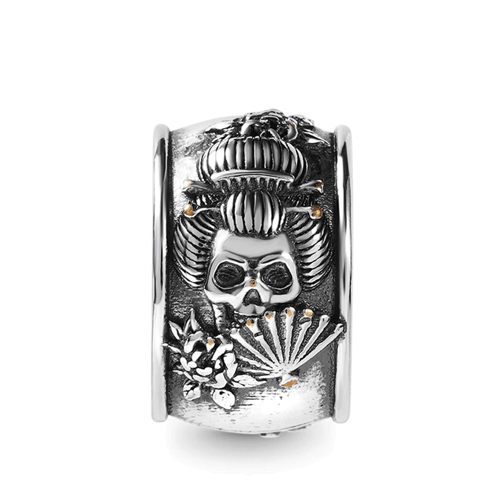 GNOCE Skull Charm Bead Silver Pendant Dangle Charms fit Bracelet/Necklace Jewelry Gift for Women Men
