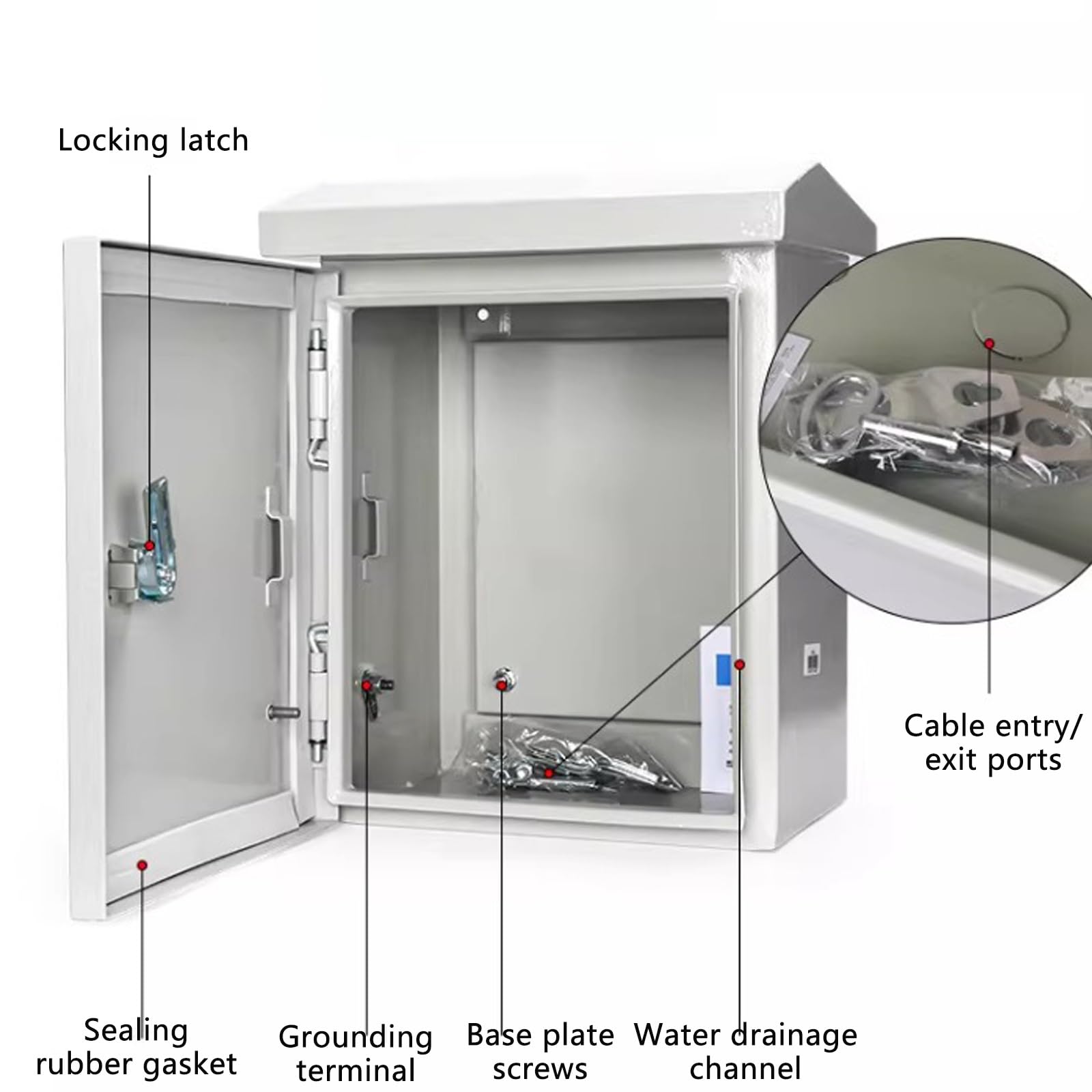 Armadio Elettrico in Acciaio, Involucro for Apparecchiature Elettriche da Esterno con Montaggio A Parete, Alloggiamento Elettrico in Acciaio Laminato A Freddo(40x50x20cm/15.7x19.7x7.9in)