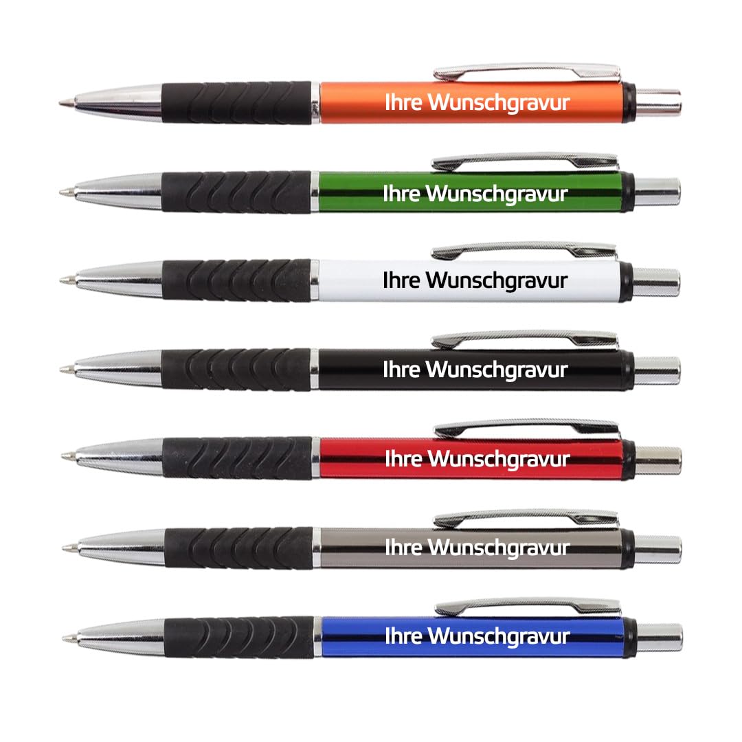 WPRO 100 Metall Kugelschreiber Miley Personalisierbar mit Logo/Druck/Werbung/Aufdruck/bedruckt Werbeartikel