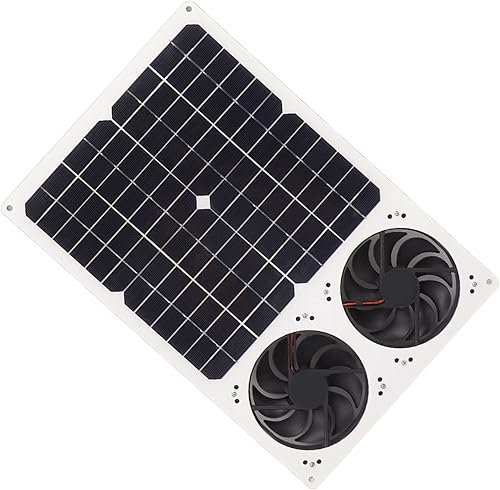 Miniatura 7 de Kit de ventilador de panel solar para caravanas, gallineros duales de 40 W, ventilación de hogar para mascotas de 6 pulgadas con ventilador de