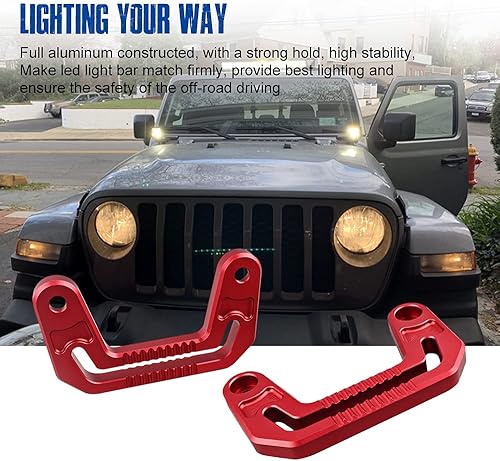 Miniatura 2 de Samman Soportes de montaje de luz, soporte de luz para parabrisas de pilar A compatible con Jeep Wrangler JLJLU 2018-2021 Gladiator JT 2020 2021