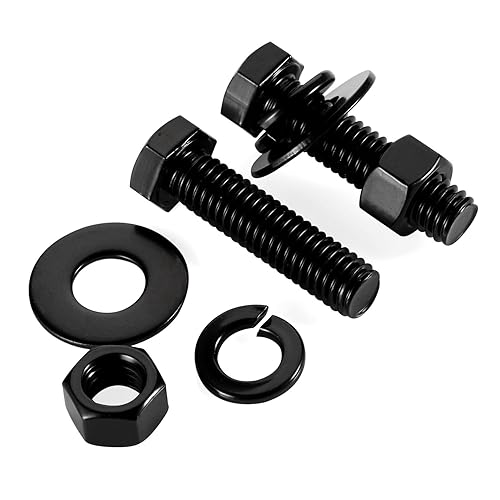 Miniatura 5 de 6 juegos de tornillos de cabeza hexagonal de 38-16 x 1 pulgada, tuercas, arandelas planas y de bloqueo, totalmente roscados, acero inoxidable 18-8,