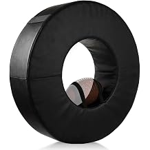 Football Tackle Wheel - Football Tackle Dummy Ring with Straps for Youth - High-Density Sponge and Waterproof PU Soccer Training Equipment for Blocking, Hitting Drills and Practice