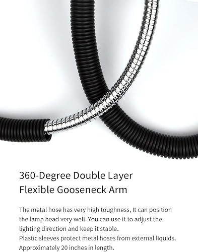 Miniatura 4 de Luz LED de cuello de cisne, luz de máquina LED, luz de cuello de cisne con abrazadera de 900 lúmenes, 120 voltios, fija con abrazadera C, lámpara de