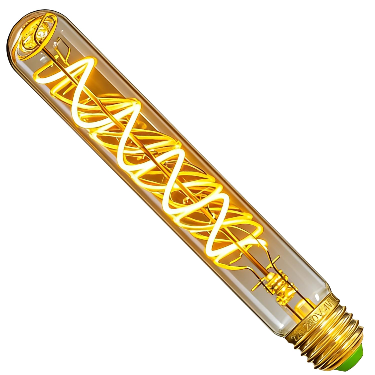 Tianfan Led Bulbs Vintage Light Bulbs Long Test Tube 4W Dimmable Spiral Filament 220/240V E27 Edison Decorative Bulbs (T28 185mm)