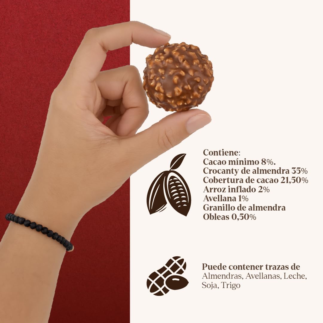 LAPASION - Bombon crocanti relleno de crema de cacao y avellana, cubierta de crocanti de almendra, cobertura de cacao y arroz inflado). Caja 2Kg