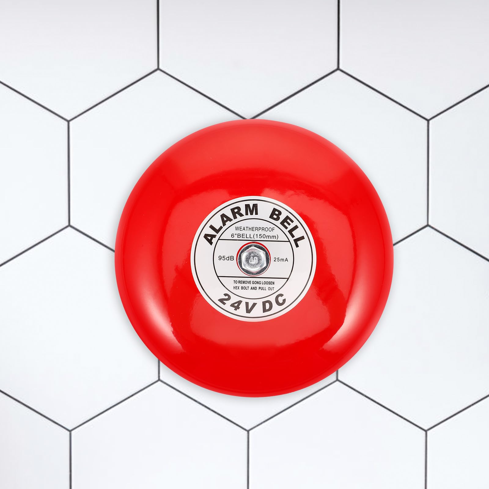 Alarma de Timbre Eléctrico Rojo de 24v para Seguridad Industrial y Sistemas de Elevación, Campana de Hierro Recordatorios Oportunos y Aplicaciones Versátiles