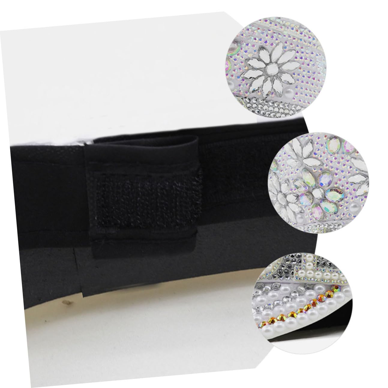 Hemobllo Sombrero Blanco Gemas de Imitación para Mujer, Estilo Delicado y Ajustable, Adecuado para Despedidas de Soltera y Fiestas de Boda