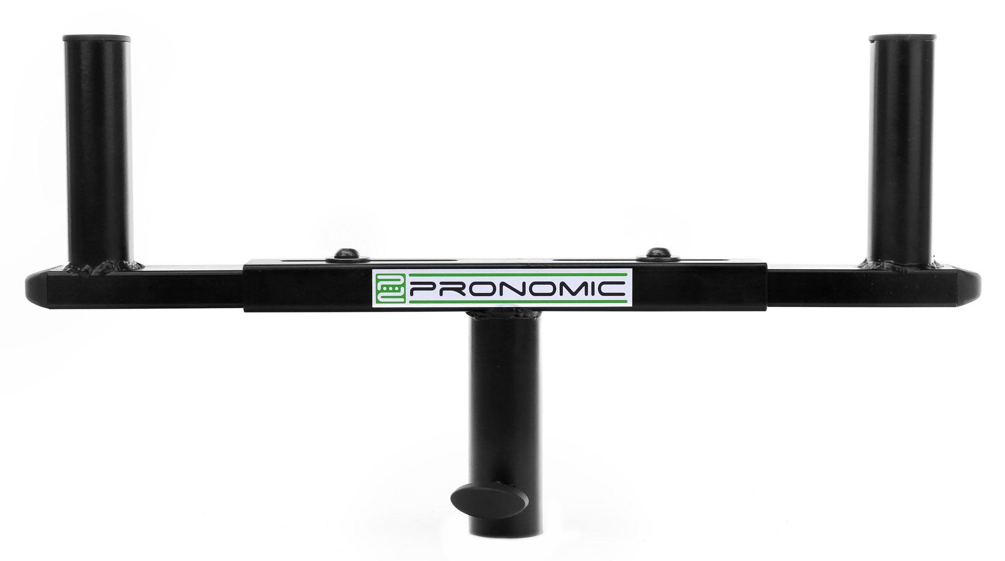 Pronomic BAT-02 Adaptador para trípode de Altavoces, Horquilla Doble T-Bar Extensible 2 vías, Soporte Transversal para Altavoces, Color Negro.