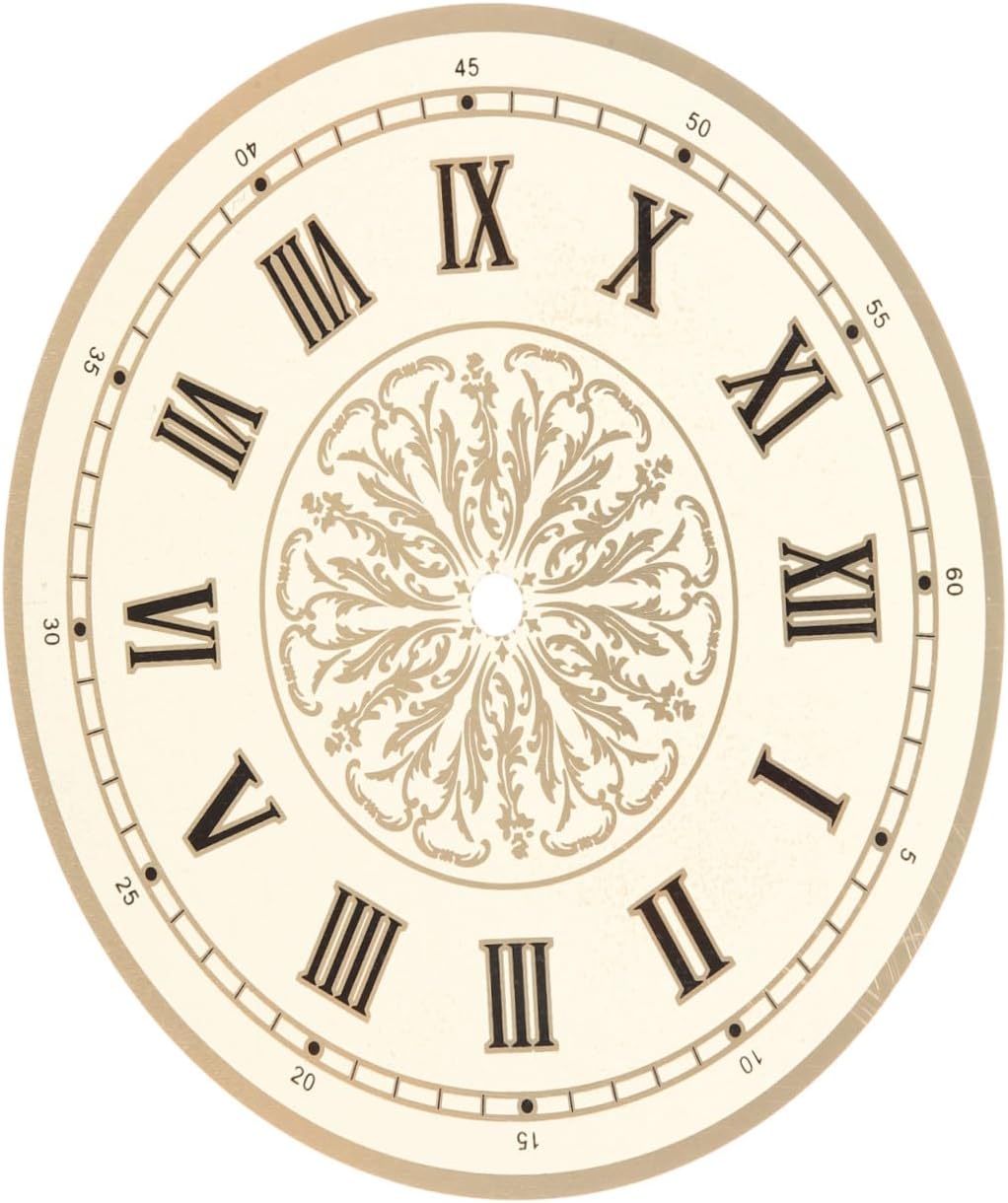 Aluminum Roman Numeral Clock Dial Replacement Round Clock Face Disc Warm Brown Accessory for Home and Office