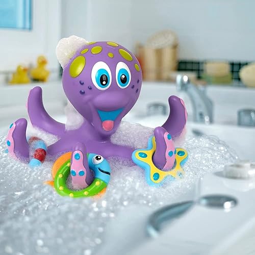 Nuby Floating Purple Octopus with 3 Hoopla Rings Interactive Bath Toy (Pack of 12)(12)