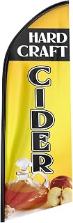 QSUM Hard Craft Cider Themed Feather Flag, 8FT Hard Craft Cider Advertising Swooper Flag, Polyester Vivid Color and Fade Proof Hard Craft Cider Signs for Businesses (Flagpole Not Included)