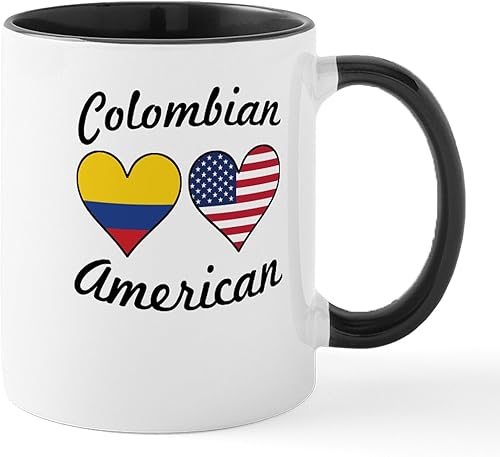 CafePress Taza de café de cerámica de 11 oz (11.0 fl oz) con diseño de bandera colombiana