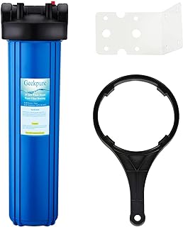 Geekpure 20 Inch Whole House Water Filter Housing-1" NPT Bras Port -Fit 4.5 x 20 Inch Filter -Blue(1)