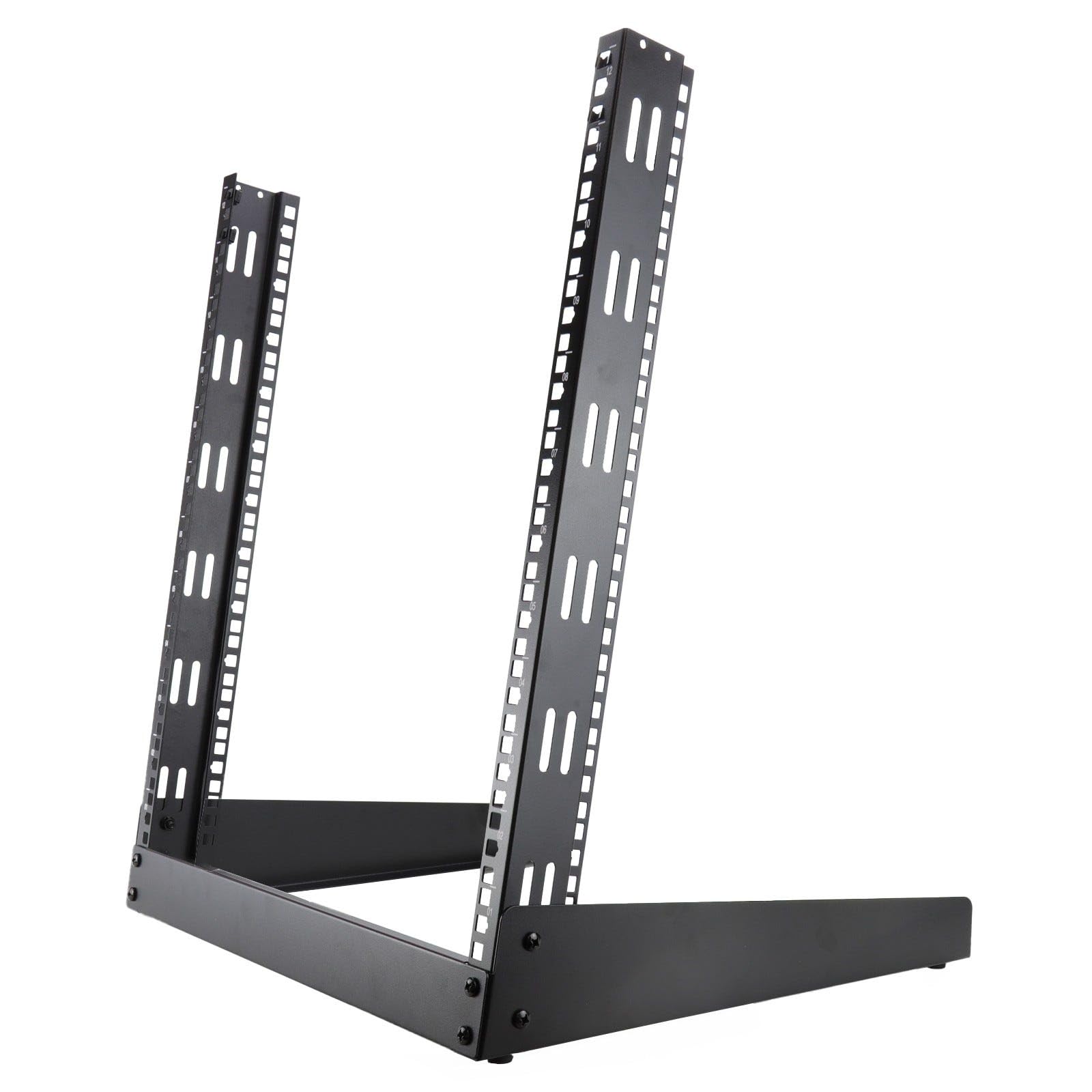 kenable Rack 19 Pouces Ouvert 12U Support de Bureau pour Équipement Studio Maison Format Desktop 450mm Profondeur