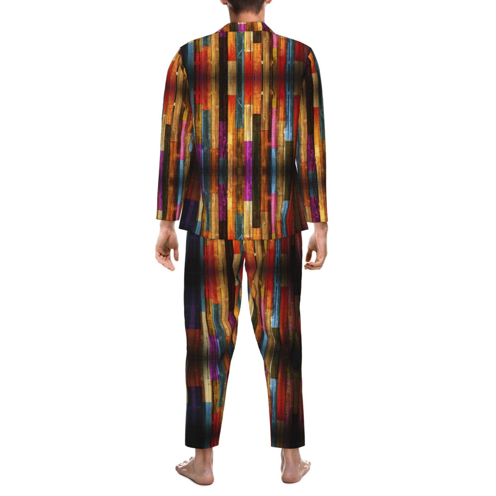 Colorato Legno Degli Uomini Pianura Pigiama Set Loungewear Set Sleepwear Pjs Set Regali Invernali Uomini San Valentino
