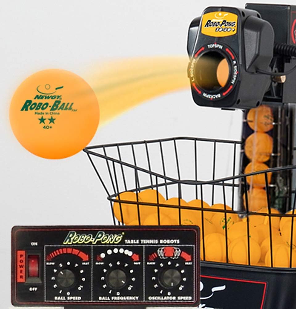 Table Tennis Robot - Robo Pong 1040+ Newgy The Original Inventor of Ping Pong Robot Since 1972, Affordable Home Training, USA Designed Professional Level Ping Pong Ball Machine with 200 Ball Capacity