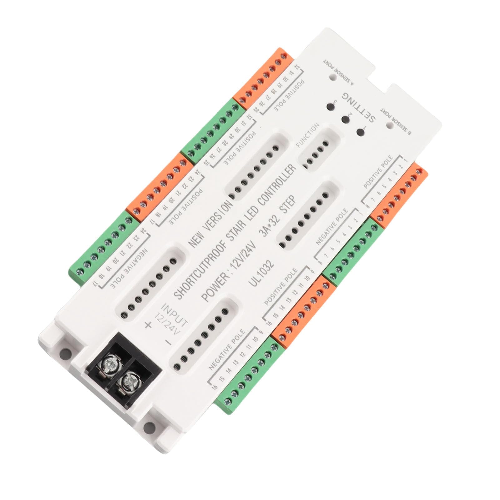 Wakects Kit de Contrôleur d'éclairage d'Escalier à LED de Mouvement, pour Escalier, avec Matériau ABS Ignifuge, Contrôle Automatique 'éclairage