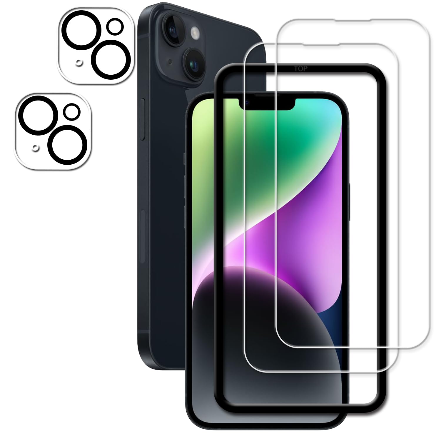 Amazon | KPNS いphone14plus ガラスフィルム【2+2枚セット】KPNS 日本 