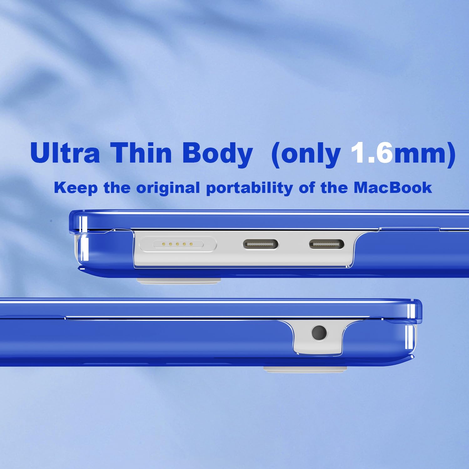 CISSOOK Funda compatible con MacBook Air de 13.6 pulgadas, modelo A2681 M2 con chip Touch ID, funda rígida para portátil con cubierta de teclado + adaptador USB C a USB para Air 13.6 M2 2022, azul