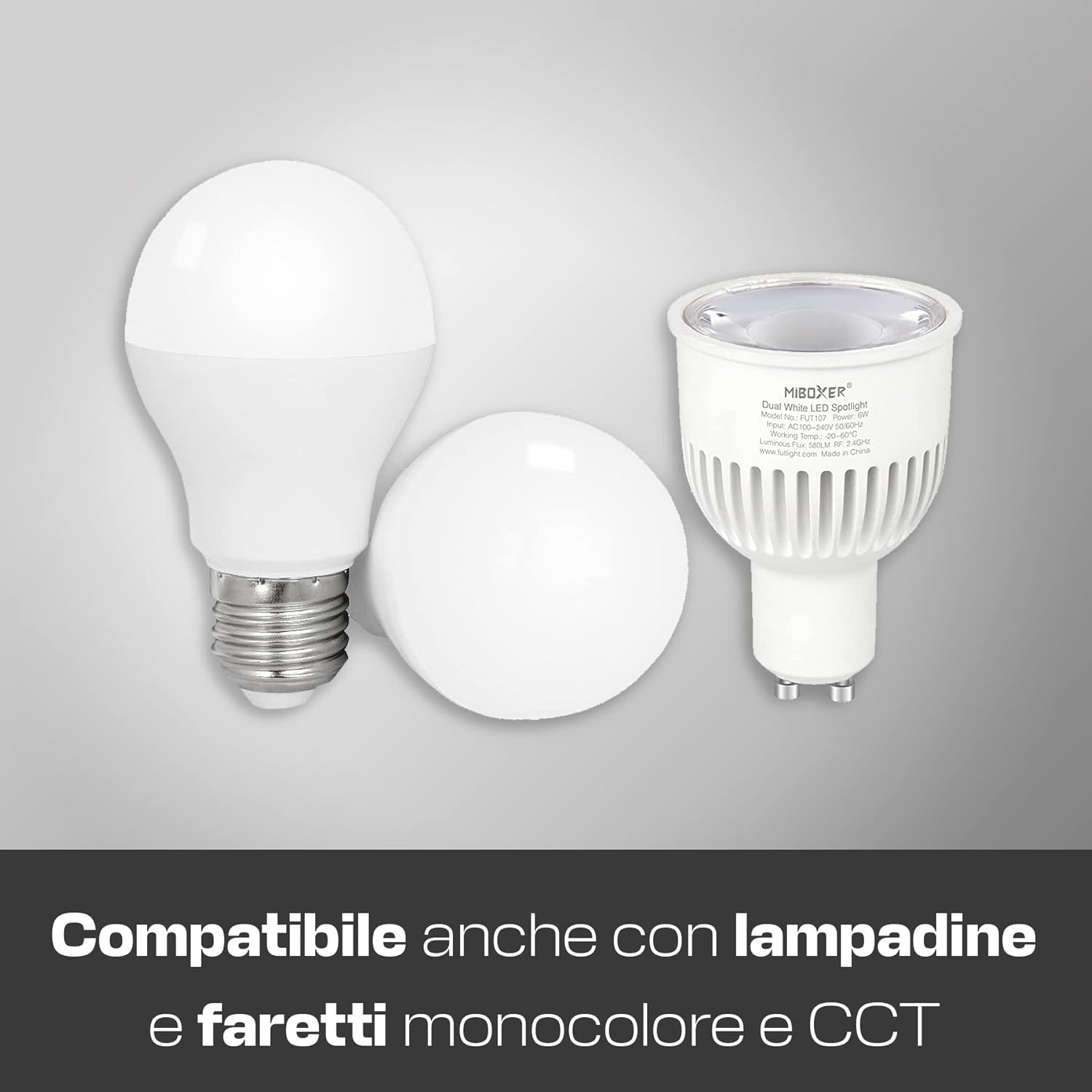 Mi-Light MiBoxer FUT007 Remote Control compatible with various monocolor and CCT bulbs