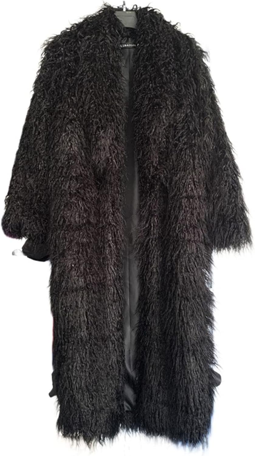 Women's Fluffy Faux Fur Long Overcoat Winter Spring Warm Outwear Parka Coat