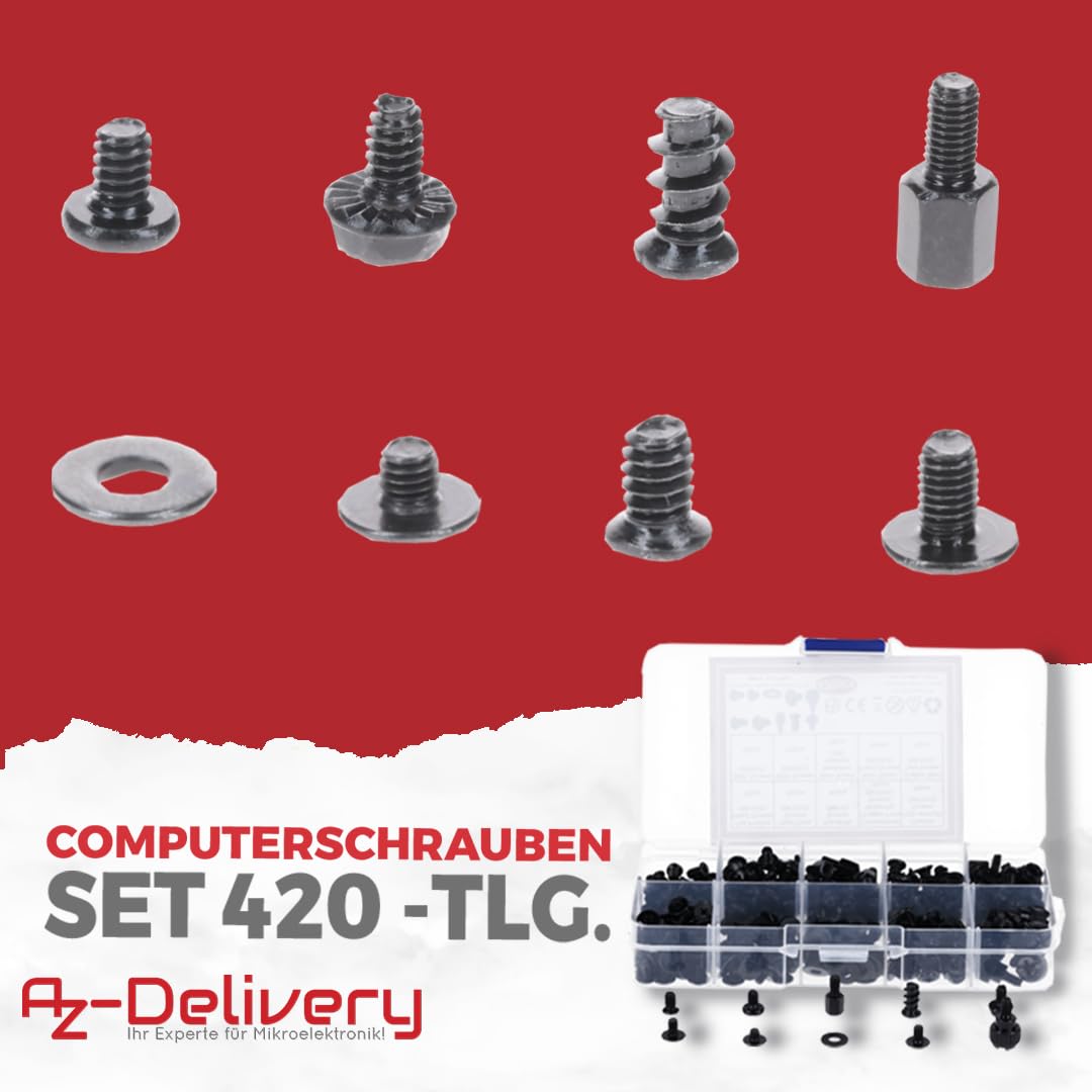 AZDelivery Set di 420 viti per PC - Viti per scheda madre, alloggiamento e ventole
