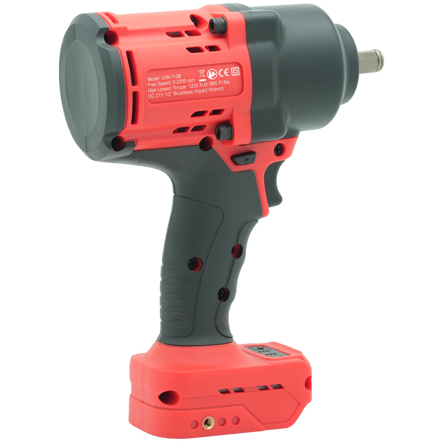 CIW-112B-DW Avvitatore a percussione senza fili da 1/2" per batteria Dewalt da 18 V, avvitatore a percussione elettrico senza spazzole ad alta coppia, avvitatore a percussione con velocità a 4